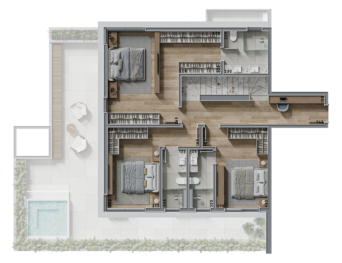 Cobertura Duplex - Tipo 01 (Piso Superior)
