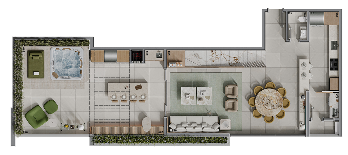 Cobertura Duplex - Tipo 02 (Piso Inferior)