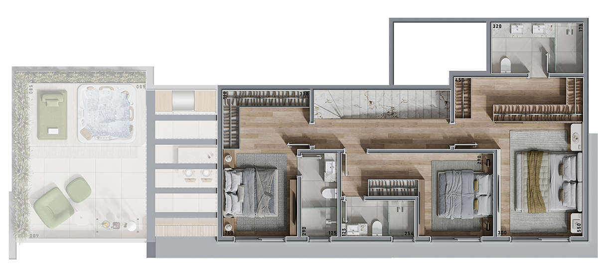 Cobertura Duplex - Tipo 02 (Piso Superior)